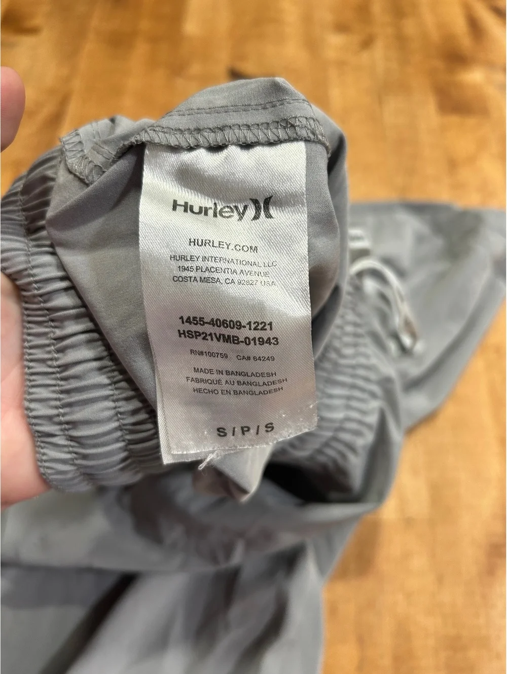 Hurley Men's Gray Athletic Shorts Size S